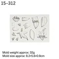 White silicone leaf mold with 11 different textures for fondant and resin DIY projects - 1#--Leaf Shape (15-312) / Gray