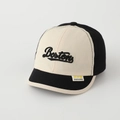 Detail of Boston embroidery and brim texture on vintage color-block kids baseball cap - 50cm (1-3 Years) / Black