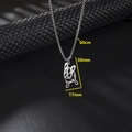 Silver stainless steel pug pendant necklace with hollow outline on 60cm chain - Silver