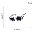 Detailed view of sunglasses embroidery patch with dimensions 8.6cm x 3.6cm and 1.6g weight - Sunglasses Embroidery Patch