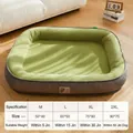 Washable pet bed in green and grey featuring sizing chart for small to large dogs - XL (75*60cm) / Green