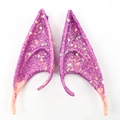 Cosplay elf ears in purple glitter finish for Halloween party and fantasy costumes - 12CM OPP Bag / Upgrade Purple Pink Glitter (12CM)