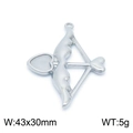Colgante de flecha de Cupido y corazón de acero inoxidable plateado, 43x30mm, 5g - 43x30mm / Color Acero