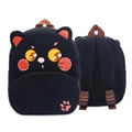 Cute black cat plush children backpack with yellow eyes and soft straps - Black Cat