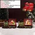 Boule à neige de Noël petit train vintage avec Père Noël, bonhomme de neige et lumière - Mini Train de Noël - Lumière + Musique