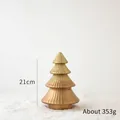 21cm goldene Weihnachtsbaum Deko mit Glitzer und vertikaler Rippstruktur für den Tisch - Goldener Weihnachtsbaum / 21cm / Gold
