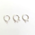 Silver round hoop earring findings with single, double, and triple loops in 14k/18k gold fill - Single Loop 11.5mm / Silver