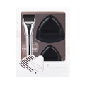 Triangle makeup sponge and foundation brush set in black and silver by hey pineapple - Black Pineapple Series [Boxed]