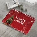 Christmas flannel mat with red background merry christmas tree and gift boxes design - 40x60cm / Red (Christmas Tree and Gifts)