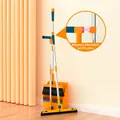 Set per pulizia arancio e blu con scopa magnetica e paletta salva spazio - [magnetico] Set Pieghevole Da Tre Pezzi Arancione