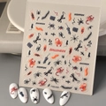 Autocollants ongles 5D Halloween avec motifs de scorpion et araignée en relief 3D - Série d'insectes d'Halloween (FEB-888)