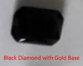 Anello punk rock da uomo in acciaio inossidabile dorato con gemma nera sfaccettata - Nero Con Base Oro