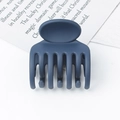 Matte navy blue round hair claw clip for women, minimalist solid color hair accessory - PC Material / Matte Navy Blue