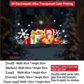 Golden Christmas tree electrostatic window stickers with size chart for holiday decor - Small / Sduv-430-4