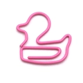 Pink duck-shaped metal paperclip with smooth coating for office and stationery use - Pink