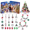 Kids Christmas advent calendar with 24 grid DIY gold bracelet jewelry making kit - Style M-31