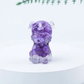 Miniature purple crystal schnauzer dog figurine on a white round display pedestal - 45 Lilac Color