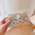 Gomas elásticas de colores para niñas en bolsa transparente con diseño de margarita - 1# Color Claro Anillos Acanalados 2cm 100Uds Bolsa de Margarita