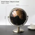 Modern minimalist black and gold small globe with metallic stand, 27cm height - Alloy Globe - Small Black Gold
