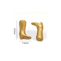 Detail of 13mm cowboy boot charms in 18K gold plating with vintage textured finish - G1 Retro Style / Gold