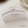 Minimalist transparent 11cm hair claw clip with golden metal spring for thick hair - Keel Style / Diameter Approx 11cm / Clear