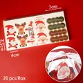 Pack of 20 Santa and reindeer Christmas gift tags with red hanging strings for decor - Christmas Small Tags (20 Pcs/Box)