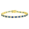 Golden tennis bracelet with micro-pave blue and white zircons in a classic claw setting - Blue And White Diamond Gold 4mm / 18inch Necklace (Approx 45cm)