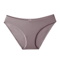 Women's low-waist ice silk seamless panties in soft lotus pink color with stretch - S / Purple
