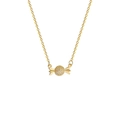 Titanium steel gold necklace with a candy-shaped pendant and white cubic zirconia - Titanium Steel Gold Style (X276)