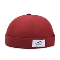 Red breathable Miki Hat with Narason patch, street style brimless dockers cap for men - Adjustable / Red