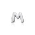 Ciondolo lettera M in argento lucido con design bubble 3D per collane personalizzate - Lettera M Argento (Senza Catena)