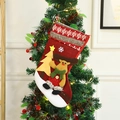 Christmas stocking gift bag with 3D reindeer and tree on decorated holiday tree - Elk Style