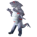 Funny inflatable shark costume in grey and white for adults, perfect for Halloween parties - Alien Shark / One Size