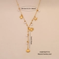 Gouden roestvrijstalen ketting met zeester schelp en schildpad hangers en parels - 3# Octopus & Sint-jakobsschelp / Goud