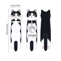 Hanging microfiber hand towel in black and white cat design for kitchen and bathroom - Black and White