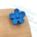 Matte sky blue flower hair claw clip with a minimalist five-petal design for women - Small Flower Style / Sapphire Blue