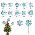 Blaue und silberne Diamant-Schneeflocken-Stecker für DIY Weihnachtsdekorationen - ZSB-13 (Minzgrüne Schneeflocke)