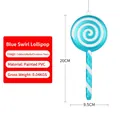 Blue and white spiral lollipop Christmas tree ornament in durable painted PVC material - Blue