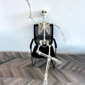 Life-size realistic white plastic skeleton prop sitting in a cross-legged pose - New 170CM Skeleton (Standable)