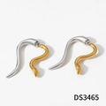 Sleek 316 stainless steel earrings featuring a unique two-tone gold and silver snake design - Gold + Silver (DS3465)