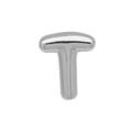 Silver chubby bubble letter T pendant charm with a polished metallic finish for bracelets - Silver/Letter T