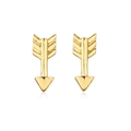 Detalle de pendientes de flecha bañados en oro de 18K con textura de plumas - 42491-Flecha