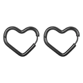 Minimalist black heart-shaped stainless steel earrings for men and women - Heart Hoop Earrings / Black Color (MS-080)