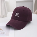 Classic deep purple cotton baseball cap with white One Day Sober embroidery detail - Purple