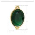 Detail specifications of green oval zircon pendant in stainless steel with 22x13mm size - Gold Green Oval (YE175)