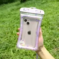 Waterproof phone pouch in light purple with cartoon sheep and size 20.5x10cm - Silly Sheep / Suitable For 99% Of Mobile Phones
