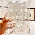 Set of 10 iridescent transparent decorative cake balls for party and holiday styling - Iridescent Transparent Ball Set (XL)