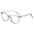 Classic transparent square frame anti-blue light glasses with rivet accents - Transparent Grey