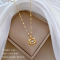 Golden cat necklace with dancing stone and dimensions weight 2.6g size 1.5x1.2cm - Gold Cat (B111)