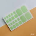 Green glitter toe nail polish wraps J046 full cover adhesive stickers for pedicure - J046 Emerald Green Glitter